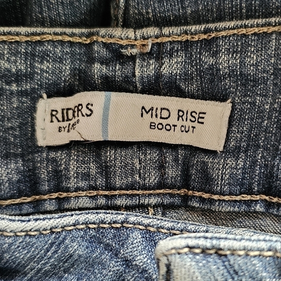 Riders by Lee mid-rise bootcut classic stretchy embroidered pockets jeans Sz 8 - Picture 5 of 6